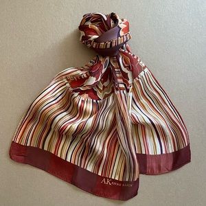 Anne Klein silk scarf autumnal colors 10 by 52 inches.
